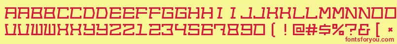 Out Font – Red Fonts on Yellow Background