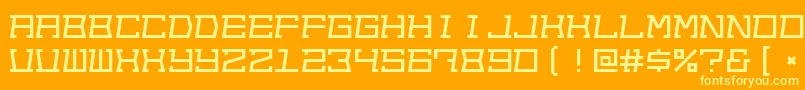 Out Font – Yellow Fonts on Orange Background