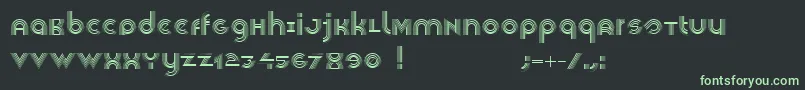 フォントVeselka4f – 黒い背景に緑の文字