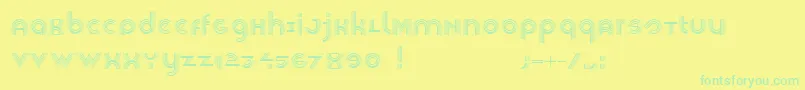 Fonte Veselka4f – fontes verdes em um fundo amarelo