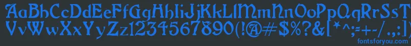 Weitere Informationen zur GrangeRegular-Schriftart GrangeRegular-Schriftart – Blaue Schriften auf schwarzem Hintergrund