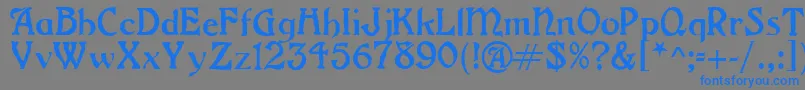 フォントGrangeRegular – 灰色の背景に青い文字