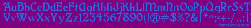 GrangeRegular-Schriftart – Blaue Schriften auf violettem Hintergrund