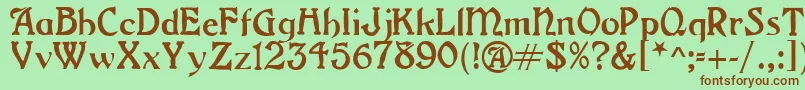 GrangeRegular Font – Brown Fonts on Green Background