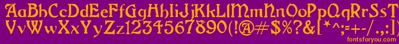 GrangeRegular-Schriftart – Orangefarbene Schriften auf violettem Hintergrund
