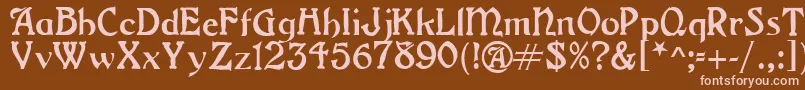 フォントGrangeRegular – 茶色の背景にピンクのフォント