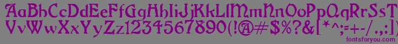 GrangeRegular-Schriftart – Violette Schriften auf grauem Hintergrund