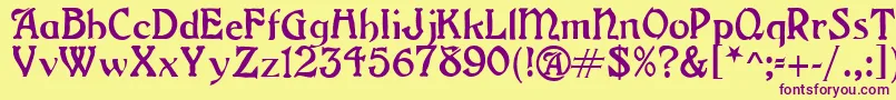 Шрифт GrangeRegular – фиолетовые шрифты на жёлтом фоне