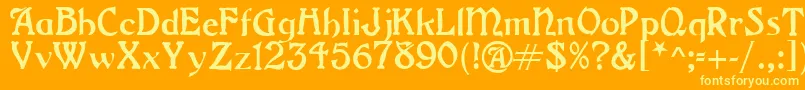 GrangeRegular Font – Yellow Fonts on Orange Background