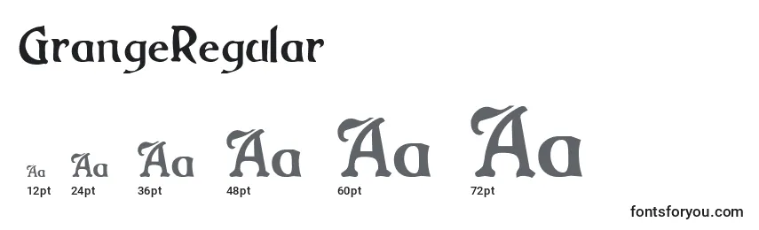 GrangeRegular Font Sizes