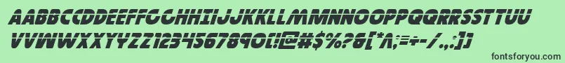 Governorlaserital-Schriftart – Schwarze Schriften auf grünem Hintergrund