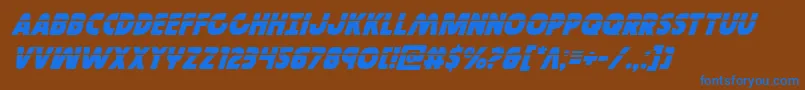 Governorlaserital-Schriftart – Blaue Schriften auf braunem Hintergrund