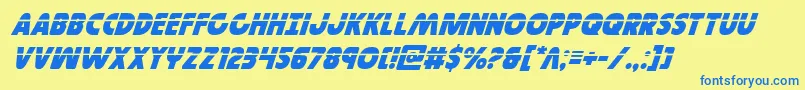 Governorlaserital Font – Blue Fonts on Yellow Background