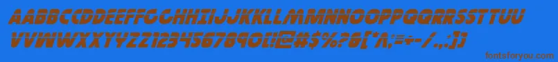 Governorlaserital Font – Brown Fonts on Blue Background