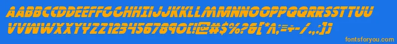 Governorlaserital Font – Orange Fonts on Blue Background