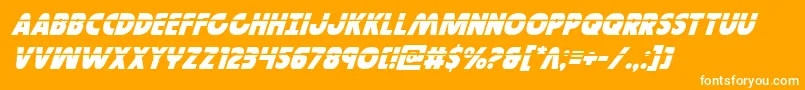 Governorlaserital Font – White Fonts on Orange Background