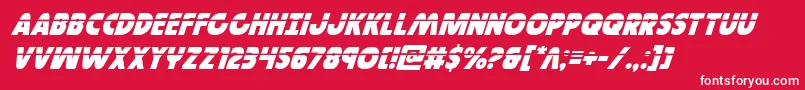 フォントGovernorlaserital – 赤い背景に白い文字