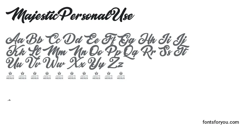 MajesticPersonalUse Font – alphabet, numbers, special characters
