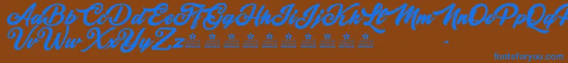 MajesticPersonalUse Font – Blue Fonts on Brown Background