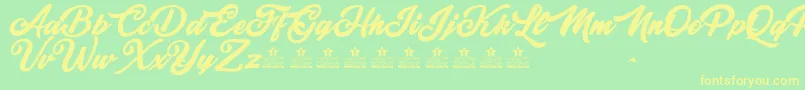 MajesticPersonalUse Font – Yellow Fonts on Green Background