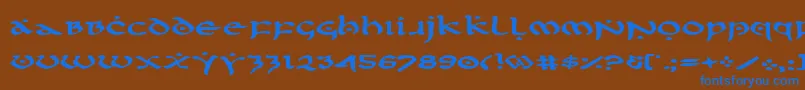 FirstOrderExpanded Font – Blue Fonts on Brown Background