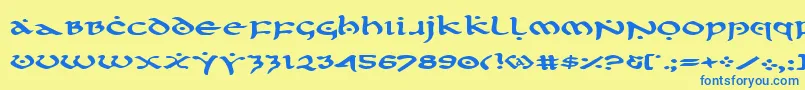 FirstOrderExpanded Font – Blue Fonts on Yellow Background