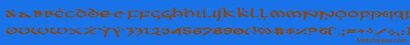 FirstOrderExpanded Font – Brown Fonts on Blue Background