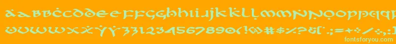 FirstOrderExpanded Font – Green Fonts on Orange Background