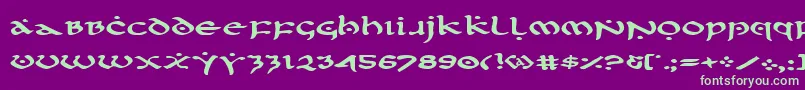 FirstOrderExpanded-Schriftart – Grüne Schriften auf violettem Hintergrund