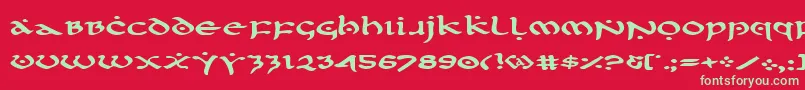 FirstOrderExpanded Font – Green Fonts on Red Background