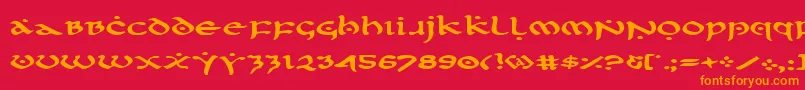 FirstOrderExpanded Font – Orange Fonts on Red Background