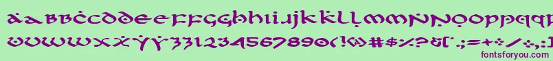 FirstOrderExpanded Font – Purple Fonts on Green Background