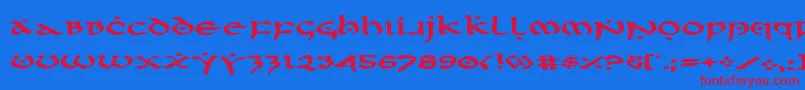 FirstOrderExpanded Font – Red Fonts on Blue Background