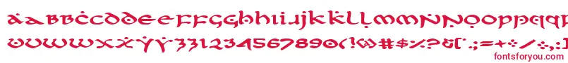 フォントFirstOrderExpanded – 白い背景に赤い文字