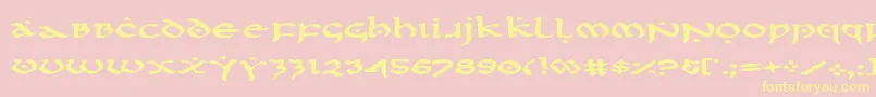 FirstOrderExpanded Font – Yellow Fonts on Pink Background