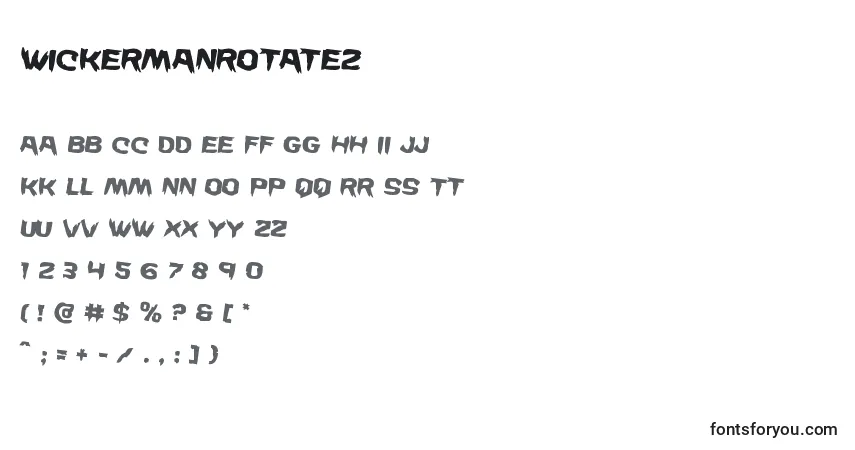 Шрифт Wickermanrotate2 – алфавит, цифры, специальные символы