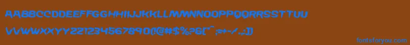 Wickermanrotate2 Font – Blue Fonts on Brown Background