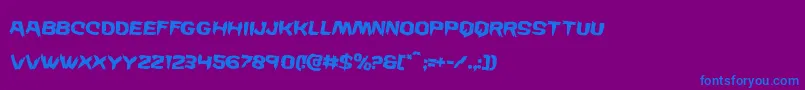 Wickermanrotate2-Schriftart – Blaue Schriften auf violettem Hintergrund