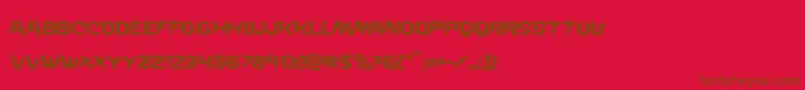 Czcionka Wickermanrotate2 – brązowe czcionki na czerwonym tle