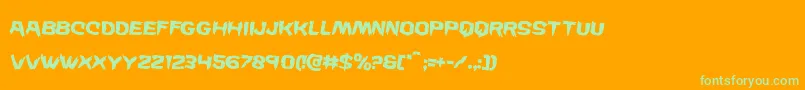 Wickermanrotate2 Font – Green Fonts on Orange Background