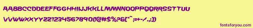 Wickermanrotate2 Font – Purple Fonts on Yellow Background