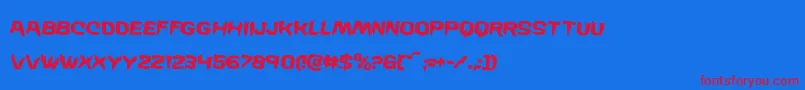 Wickermanrotate2 Font – Red Fonts on Blue Background