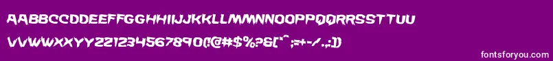 Wickermanrotate2-Schriftart – Weiße Schriften auf violettem Hintergrund