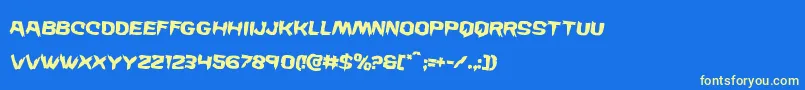 Wickermanrotate2 Font – Yellow Fonts on Blue Background