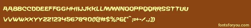 Wickermanrotate2 Font – Yellow Fonts on Brown Background