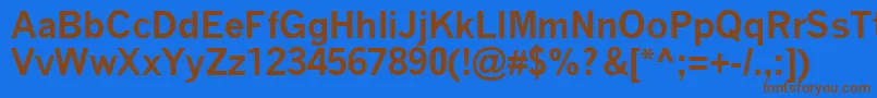 Czcionka QuicktypeIiBold – brązowe czcionki na niebieskim tle