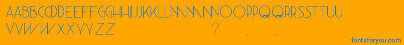 DeconeueLight Font – Blue Fonts on Orange Background
