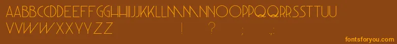 Czcionka DeconeueLight – pomarańczowe czcionki na brązowym tle