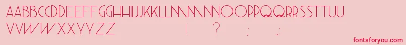 DeconeueLight-Schriftart – Rote Schriften auf rosa Hintergrund