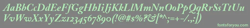 Шрифт AdobeCaslonBoldItalic – зелёные шрифты на сером фоне